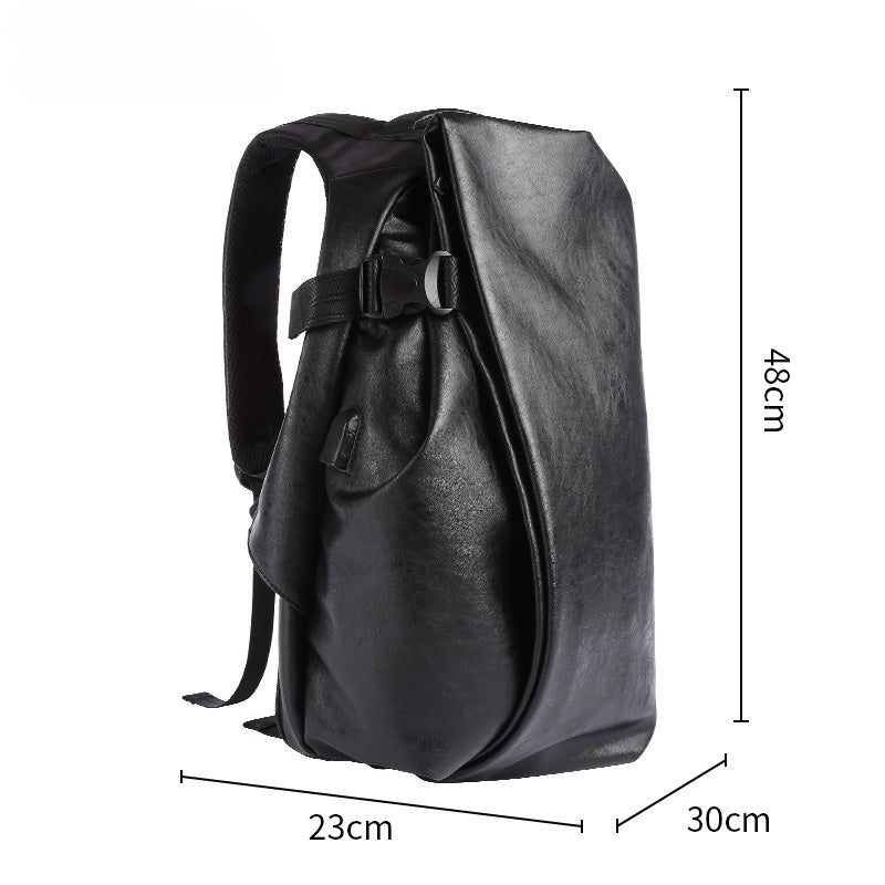 Men's Backpack USB Charge Travel Laptop Back Packs 40 PU Leather School Bag