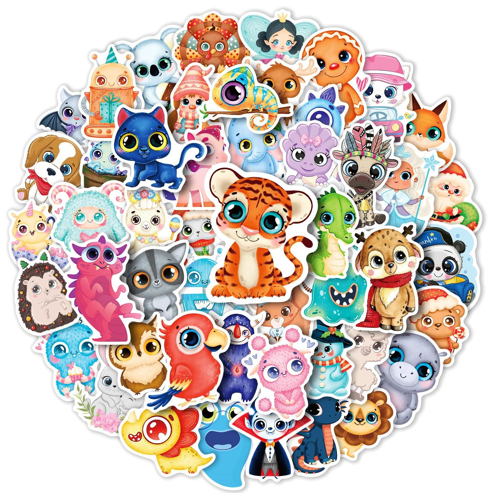 50pc Big Eye Animal Graffiti Stickers Pack Waterproof Vinyl Stick
