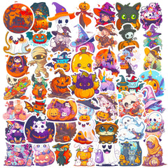 50pcs Halloween Pumpkin Stickers Vinyl Waterproof Scrapbook Stickers