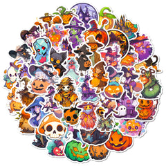50pcs Halloween Pumpkin Stickers Vinyl Waterproof Scrapbook Stickers