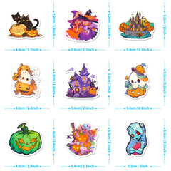 50pcs Halloween Pumpkin Stickers Vinyl Waterproof Scrapbook Stickers