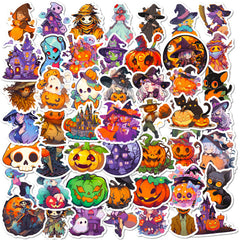 50pcs Halloween Pumpkin Stickers Vinyl Waterproof Scrapbook Stickers
