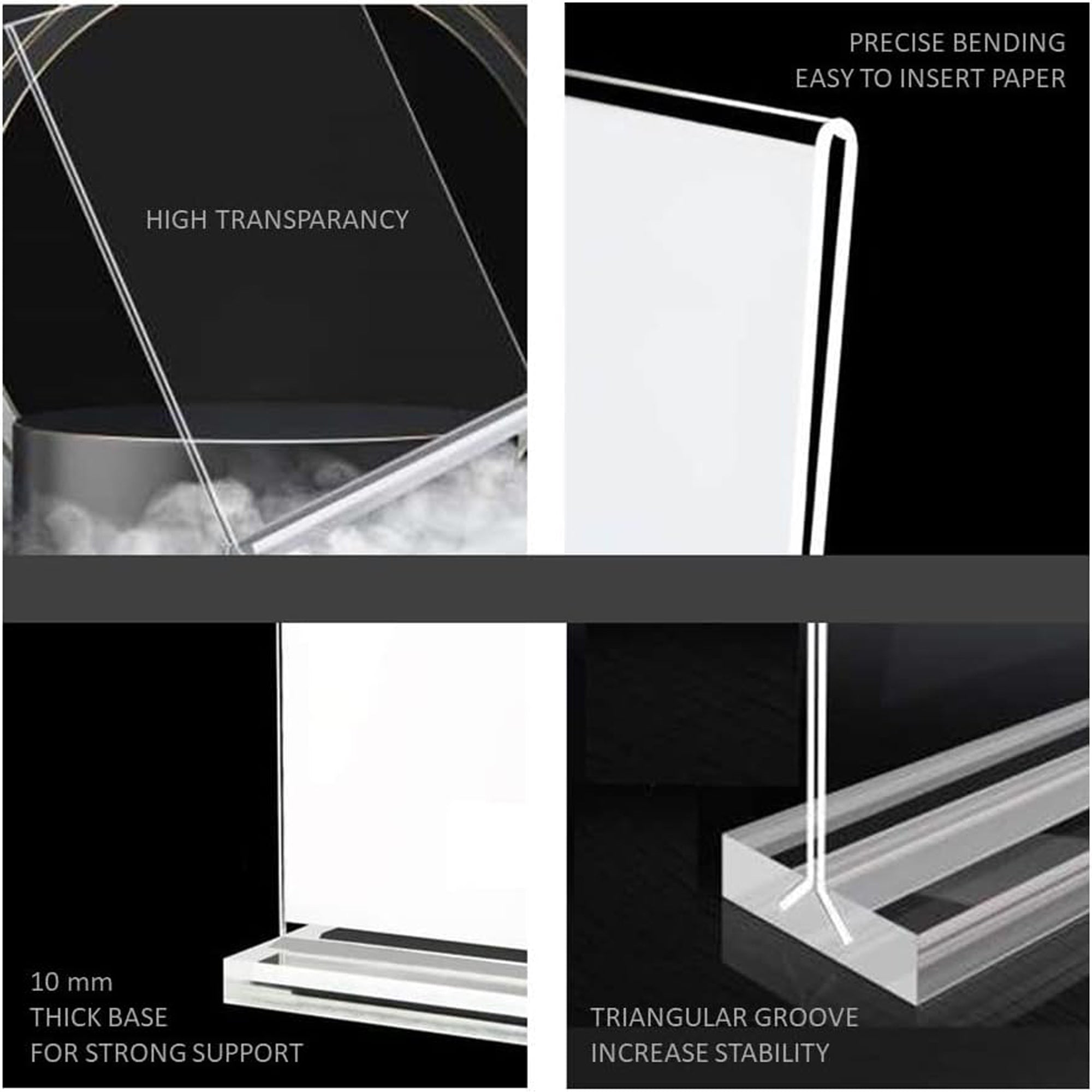 3pcs Acrylic Display Board Enhance Table's Visibility & Click Rates