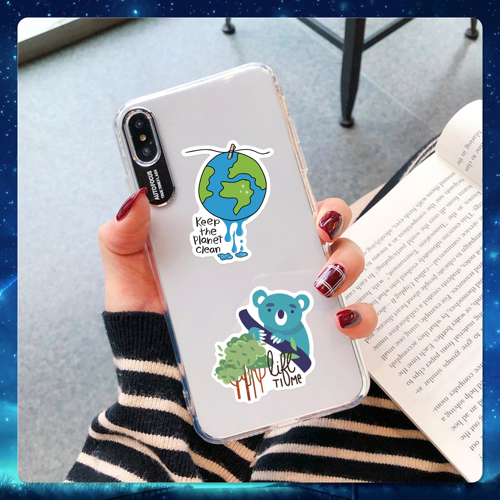 50pcs Earth Environmental Protection Stickers for Luggage Laptop Guitar