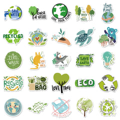 50pcs Earth Environmental Protection Stickers for Luggage Laptop Guitar