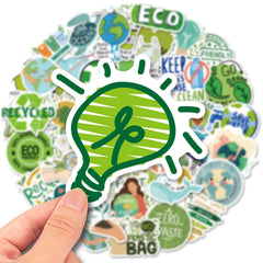 50pcs Earth Environmental Protection Stickers for Luggage Laptop Guitar