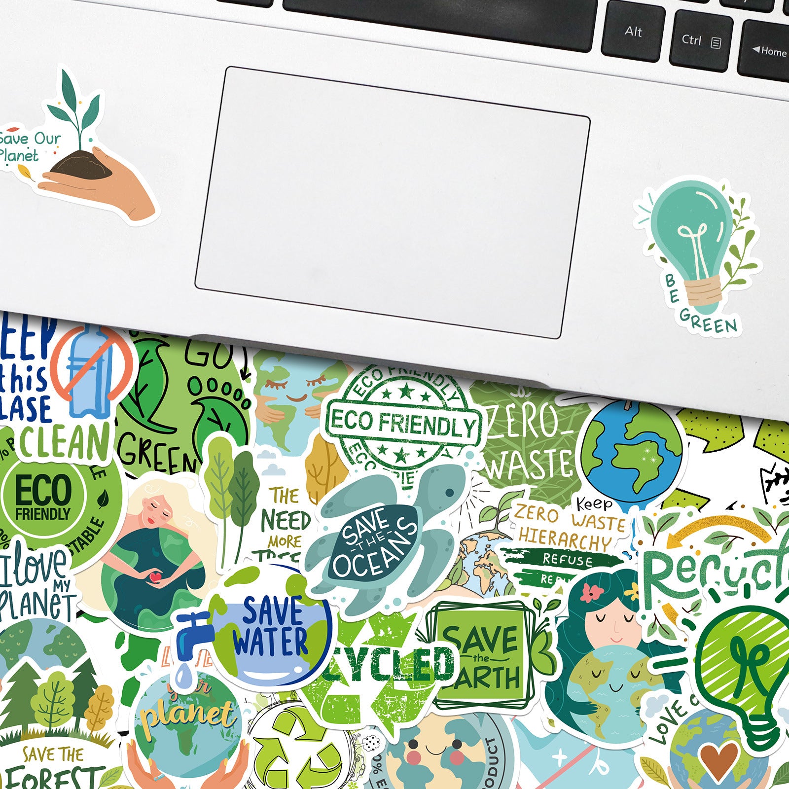 50pcs Earth Environmental Protection Stickers for Luggage Laptop Guitar