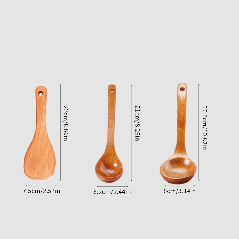 Wooden Spatula 5 Piece Set Rice Spoon Cooking Spatula Kitchenware