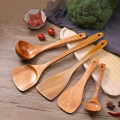 Wooden Spatula 5 Piece Set Rice Spoon Cooking Spatula Kitchenware