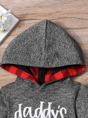 Baby Boy Plaid Hoodies Romper Pants 2PCS Outfits Set
