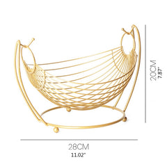 Hammock Shaped Fruit Vegetable Basket Woven Iron Wire Storage Hamper
