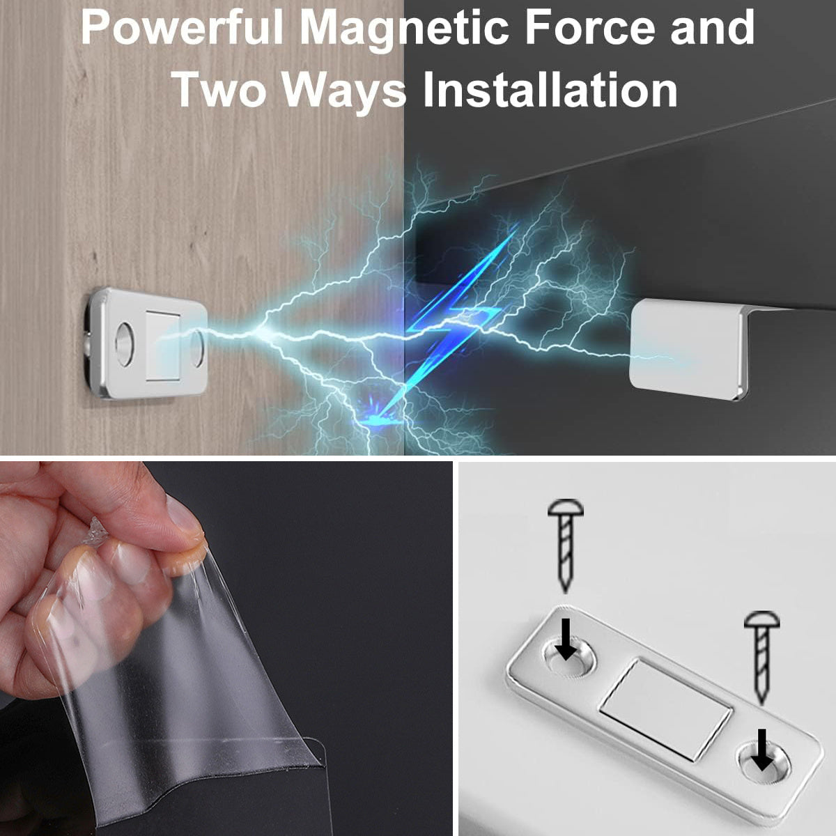 5pcs Ultra Thin Cabinet Magnetic Catch with Adhesive Latch