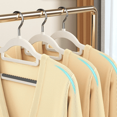 10pcs Plastic Hangers Non Slip Swivel Hook Space Saving Organizer