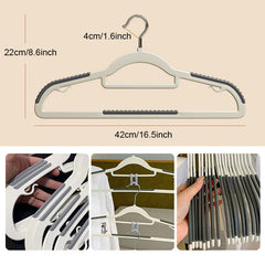 10pcs Plastic Hangers Non Slip Swivel Hook Space Saving Organizer