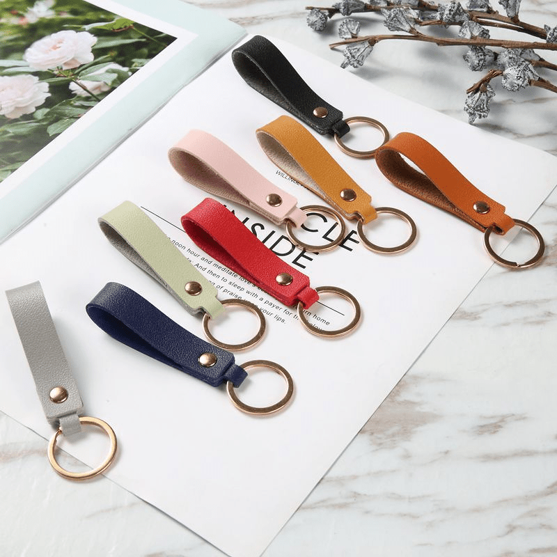 PU Leather Keychain Business Gift Car Key Strap Waist Wallet Keyrings