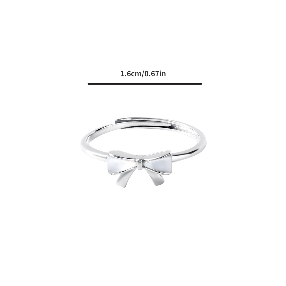 S925 Sterling Silver Bow Adjustable Index Finger Ring Hand Jewelry Gift