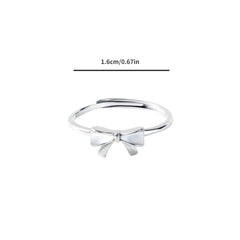 S925 Sterling Silver Bow Adjustable Index Finger Ring Hand Jewelry Gift