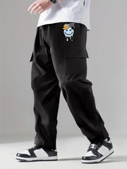 Cargo Pants Men Flap Pocket Trousers Casual Outdoor Work Pants