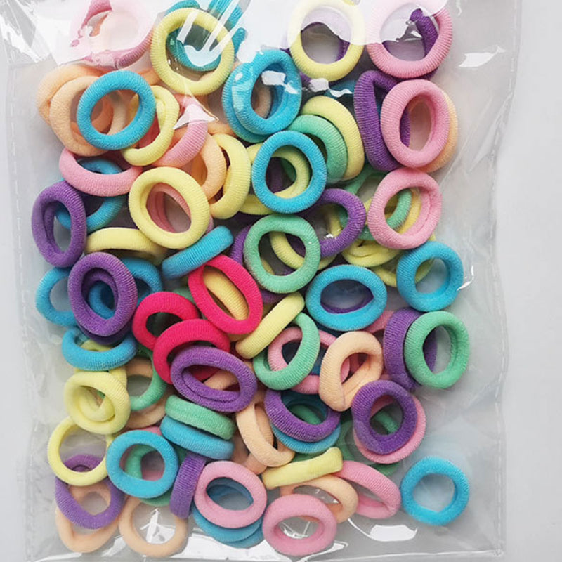 100pcs Baby Girl Kids Hair Bands Hair Tie Scrunchies Rope Ponytail Holder