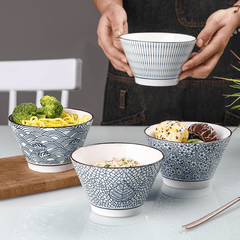 Japanese Style Ceramic Bowl Set for Ramen Noodles and Soup