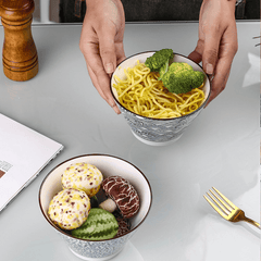 Japanese Style Ceramic Bowl Set for Ramen Noodles and Soup
