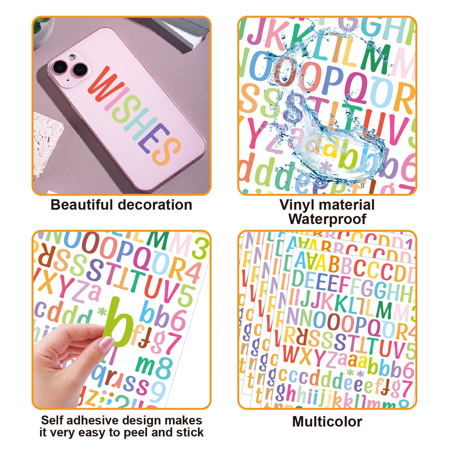 10pcs Waterproof Number Sticker Home Decor Stationery