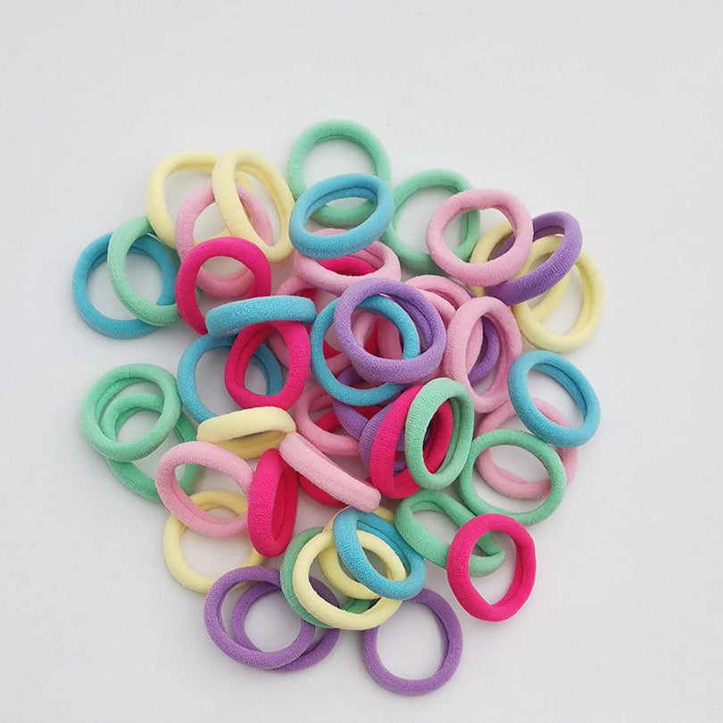 100 Colorful Ponytail Holders for Baby Girls