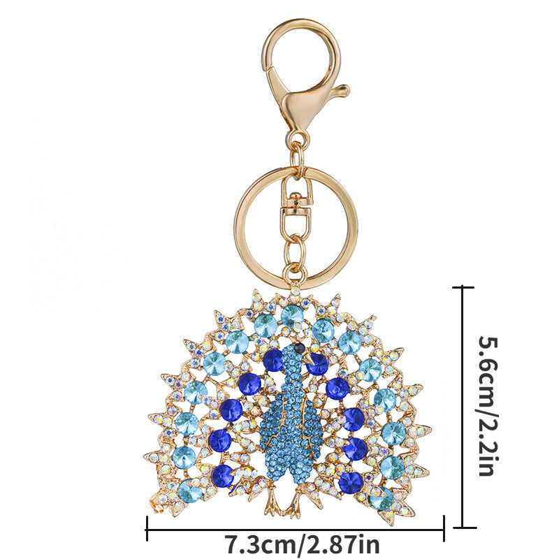 Colorful Peacock Key Chain for Girls