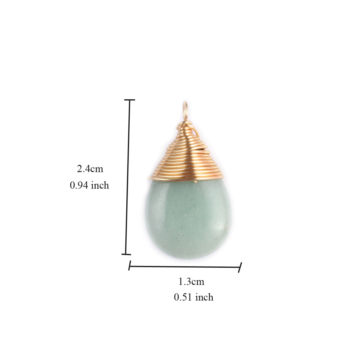 Natural Stone Pendant Drop Shape Crystal Charms for Jewelry Making DIY