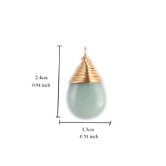 Natural Stone Pendant Drop Shape Crystal Charms for Jewelry Making DIY