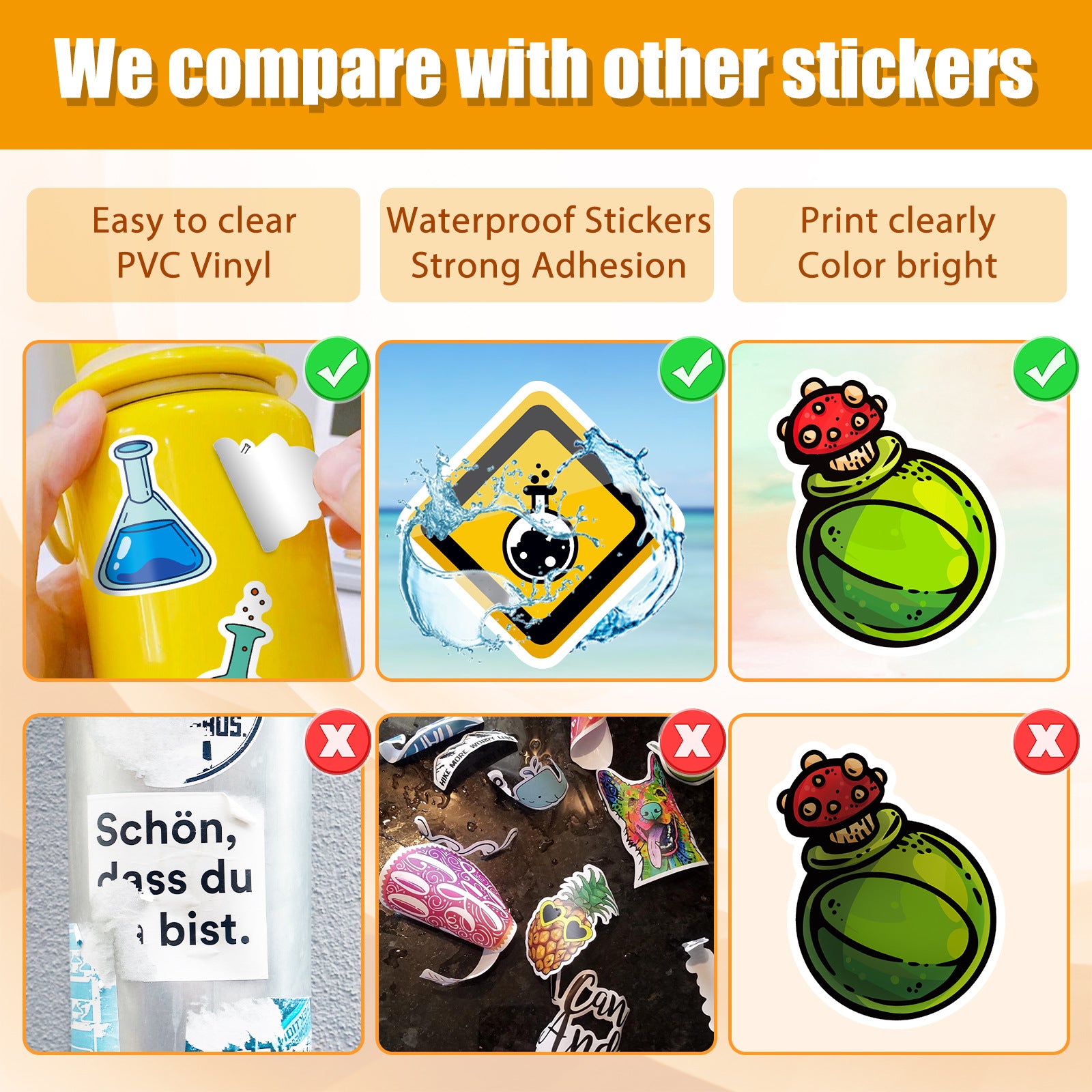 100pcs Waterproof Lab Stickers for DIY Room Decor