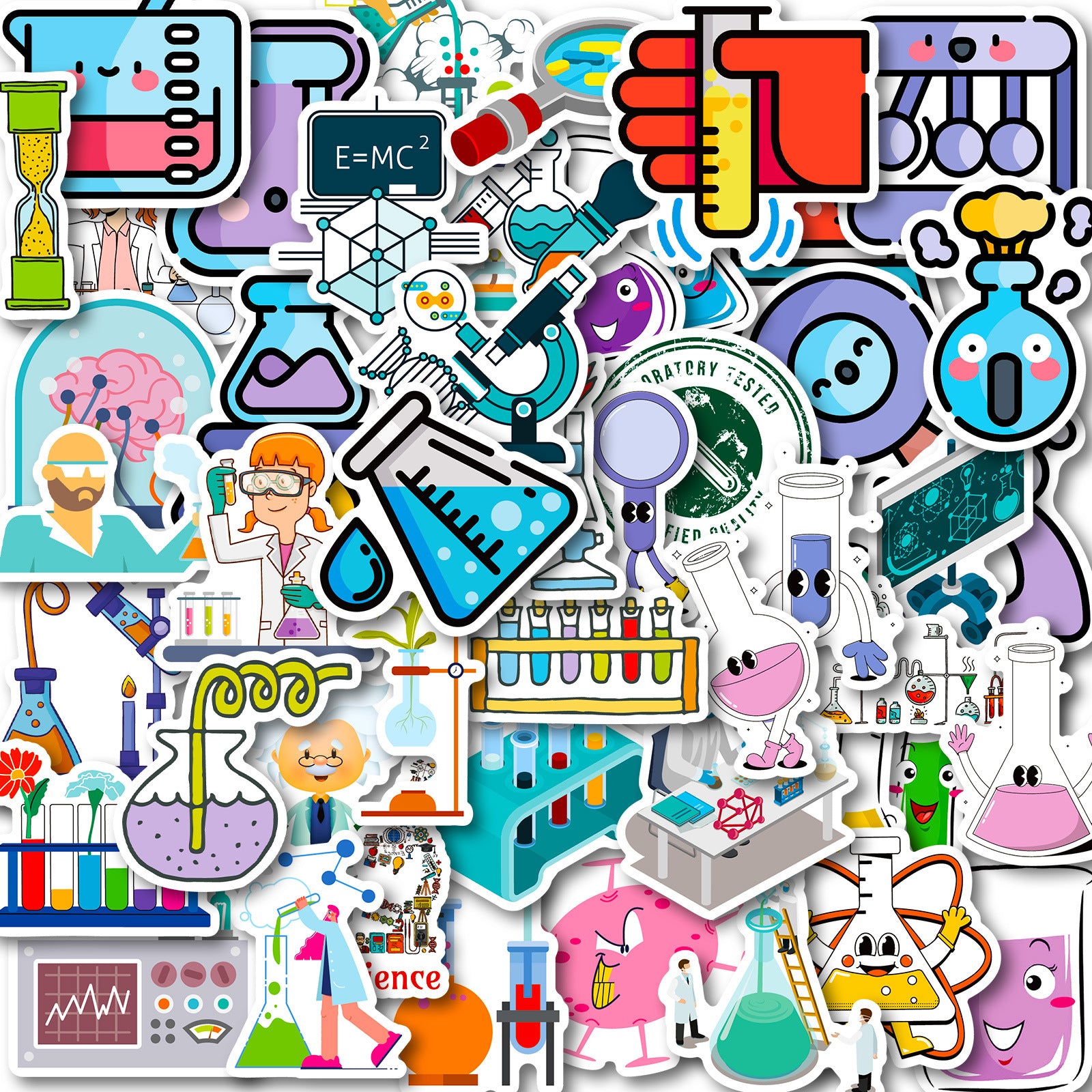 100pcs Waterproof Lab Stickers for DIY Room Decor