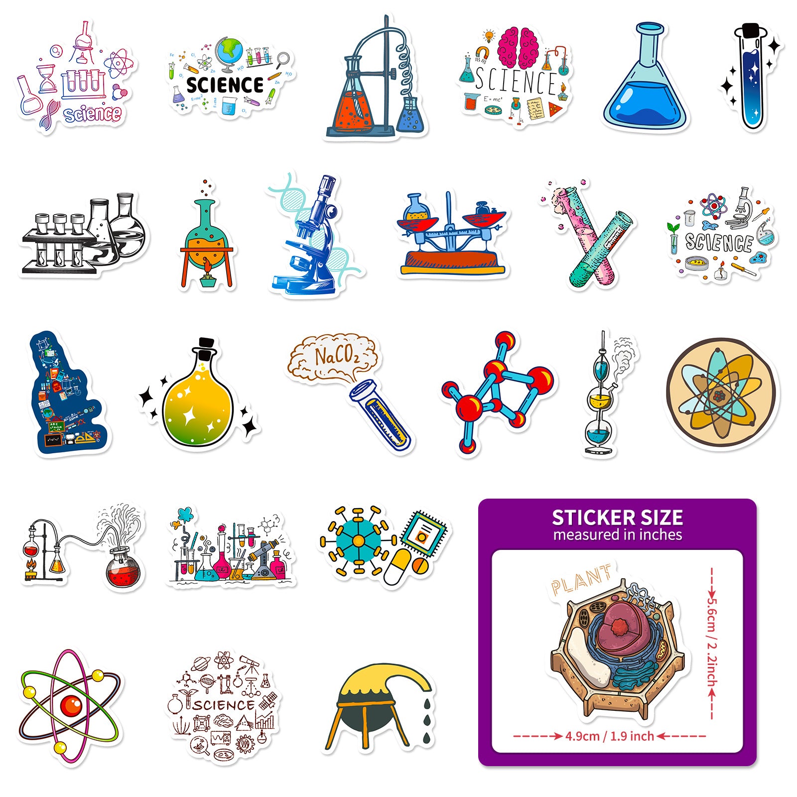 100pcs Waterproof Lab Stickers for DIY Room Decor