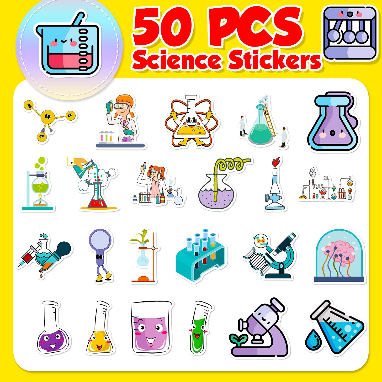 100pcs Waterproof Lab Stickers for DIY Room Decor