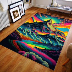 Psychedelic Valley Kitchen Rug 3D Printed Floor Mat