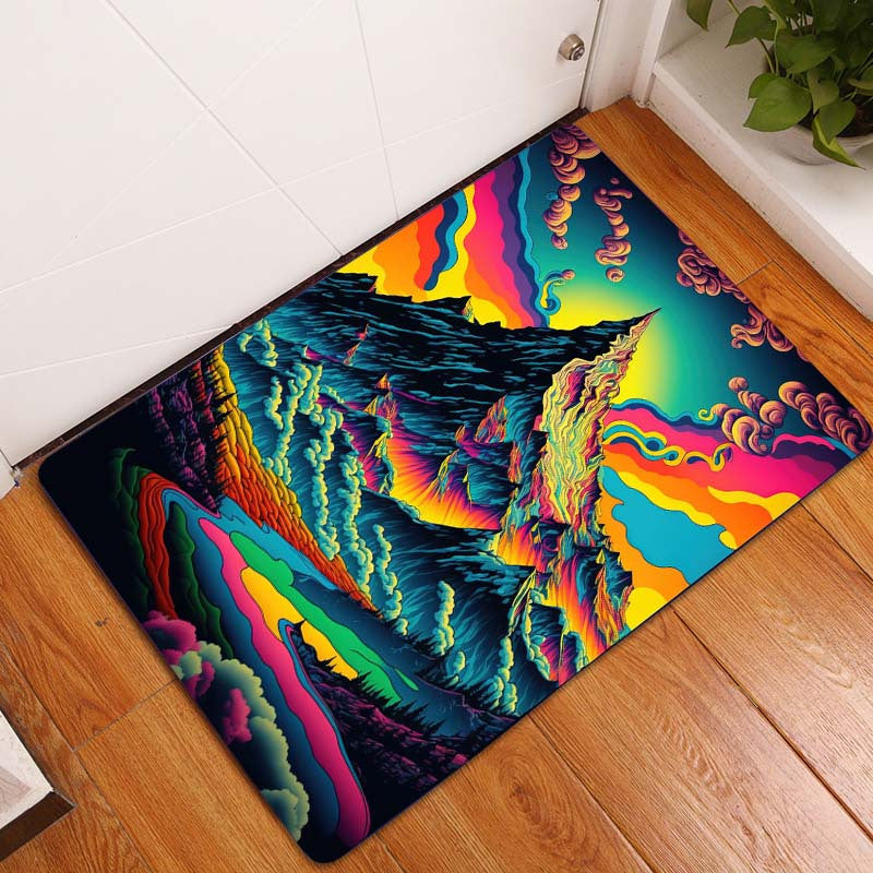 Psychedelic Valley Kitchen Rug 3D Printed Floor Mat