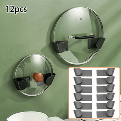 6 Pairs Spoon Rest & Pot Lid Holder Wall Mounted - Kitchen Organizer