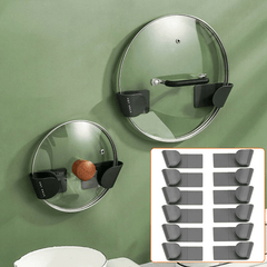 6 Pairs Spoon Rest & Pot Lid Holder Wall Mounted - Kitchen Organizer