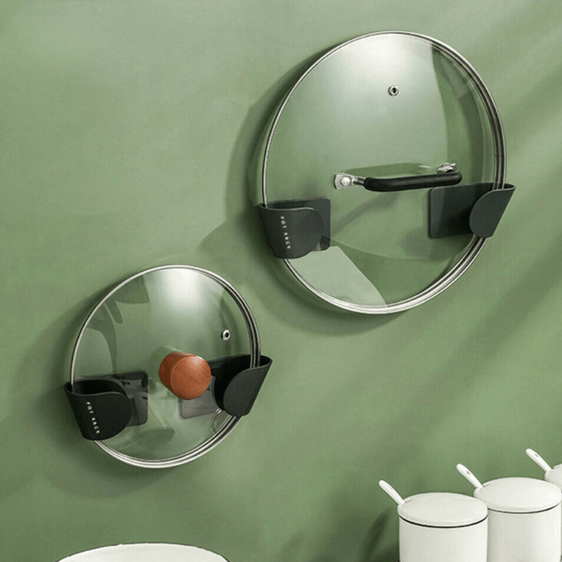 6 Pairs Spoon Rest & Pot Lid Holder Wall Mounted - Kitchen Organizer