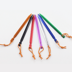 8pcs Aluminum Thickened Camping Tent Pegs with Rope