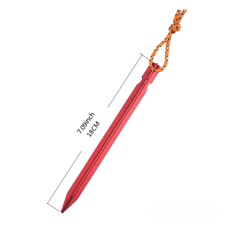 8pcs Aluminum Thickened Camping Tent Pegs with Rope