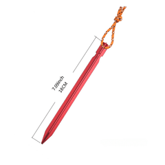 8pcs Aluminum Thickened Camping Tent Pegs with Rope