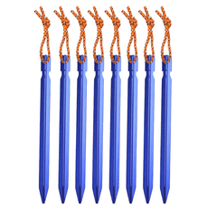 8pcs Aluminum Thickened Camping Tent Pegs with Rope