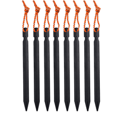 8pcs Aluminum Thickened Camping Tent Pegs with Rope