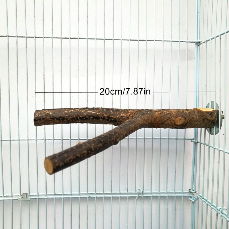 Wood Perch Stand for Parrots and Hamsters - Comfortable and Safe Resting Spot