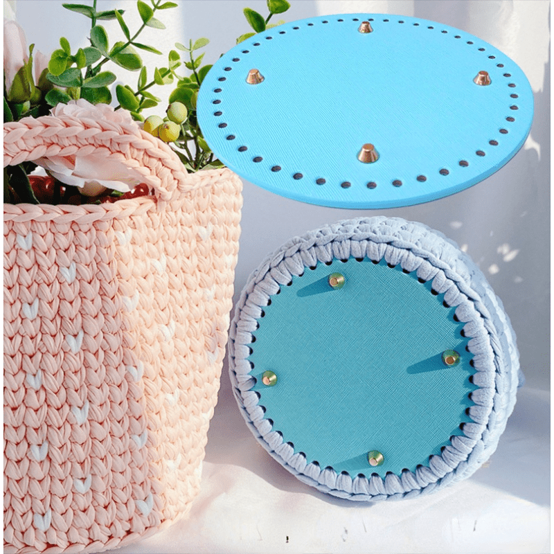 PU Leather Handbag Bottom With Holes Rivet For Women Shoulder