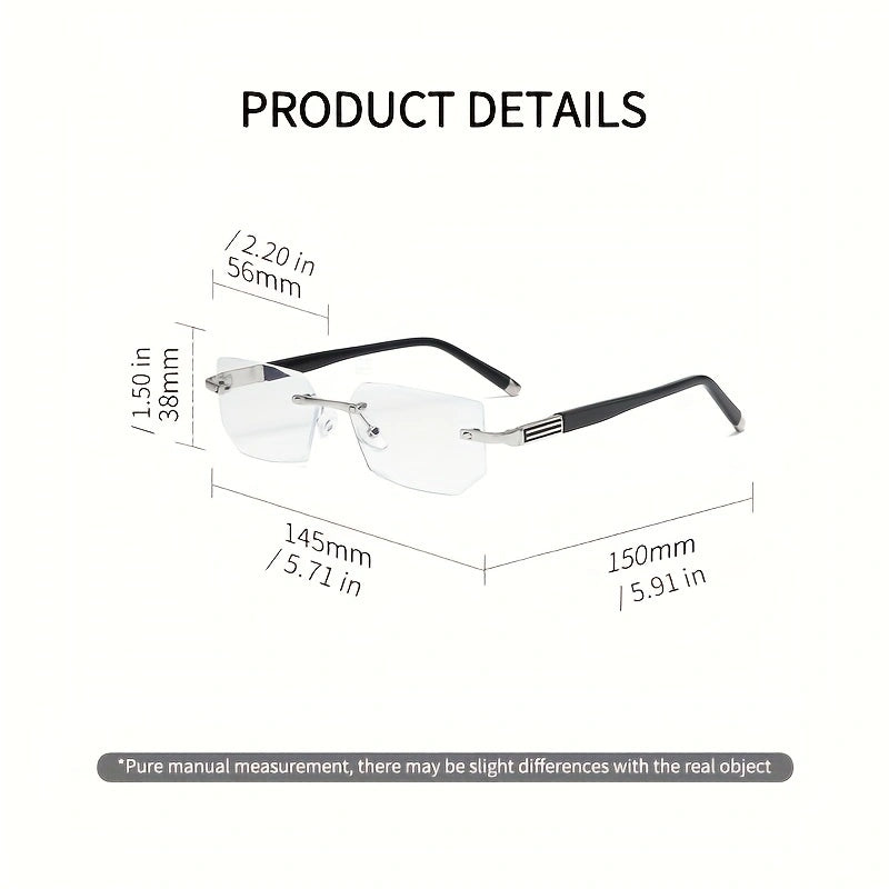 Men's Rimless Presbyopic Glasses 1.0 to 4.0