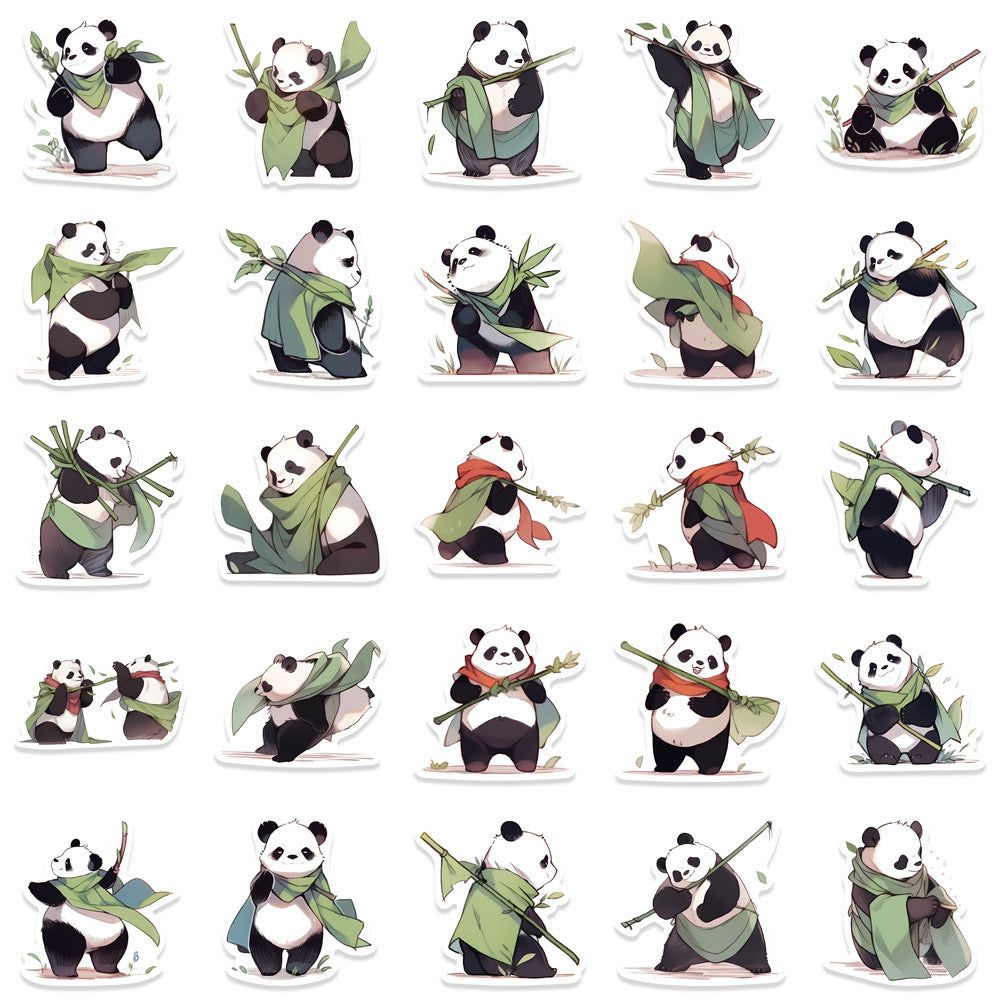 54pcs Panda Hero Graffiti Stickers Fun DIY Room Decoration Waterproof Reusable