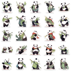 54pcs Panda Hero Graffiti Stickers Fun DIY Room Decoration Waterproof Reusable
