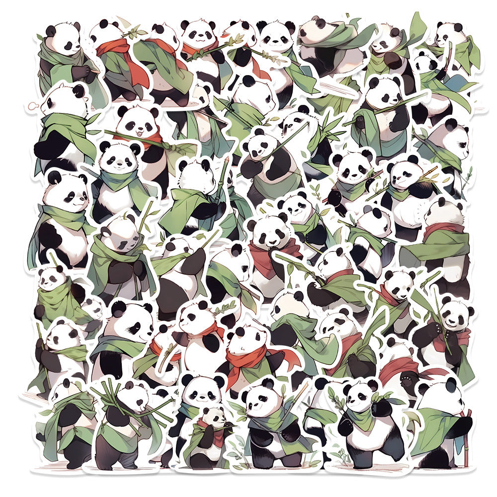 54pcs Panda Hero Graffiti Stickers Fun DIY Room Decoration Waterproof Reusable